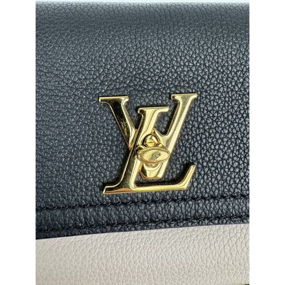 Louis Vuitton Calfskin Lockme Phone Chain Pouch in Vanille and Black B-6 - Picture 13 of 16
